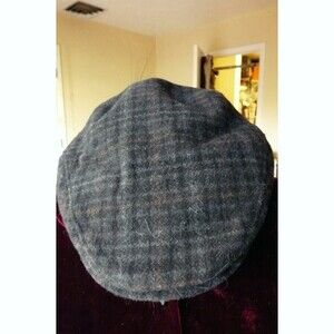 Mucros Flat Hat Cap Fitted Men's Plaid Wool Trinity Ireland quilted Liner M